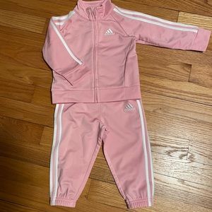 Pink Adidas track suit, 9 months
